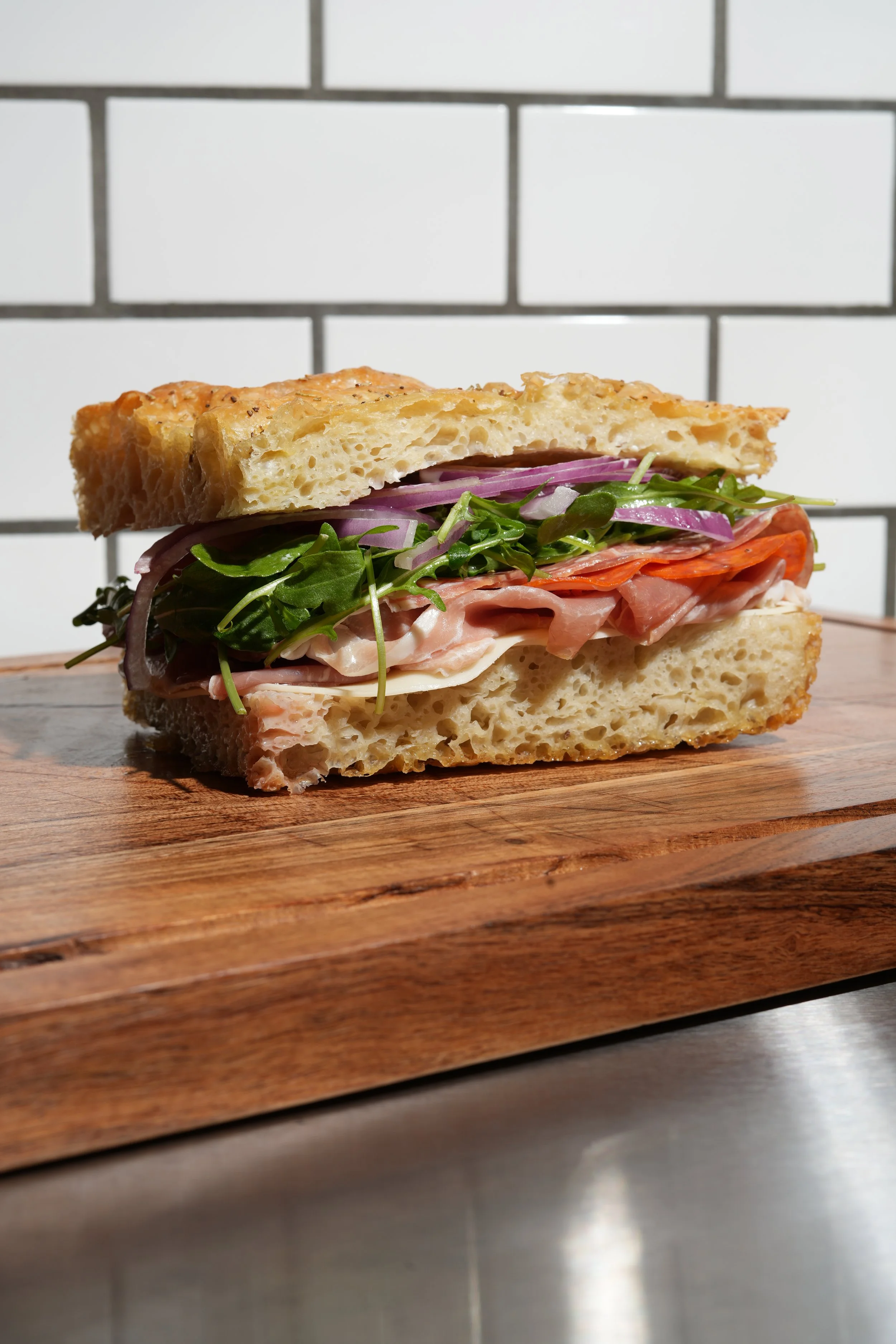 Newport Beach best sandwich, fresh focaccia sandwich in Newport Beach CA and Balboa Island. Zay'z Artisanal Deli in Newport Beach.