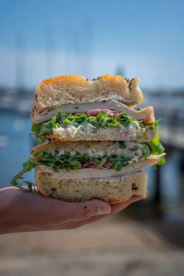 Newport Beach best sandwich, fresh focaccia sandwich in Newport Beach CA and Balboa Island. Zay'z Artisanal Deli in Newport Beach.