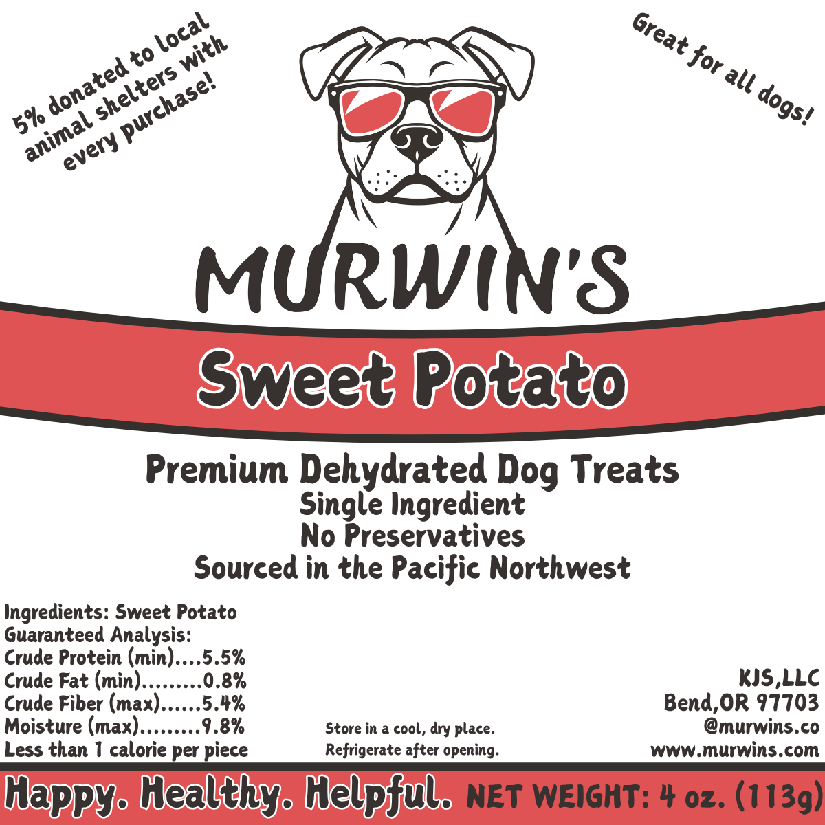 Sweet Potato Dog Treat Cookie Healthy Single-Ingredient