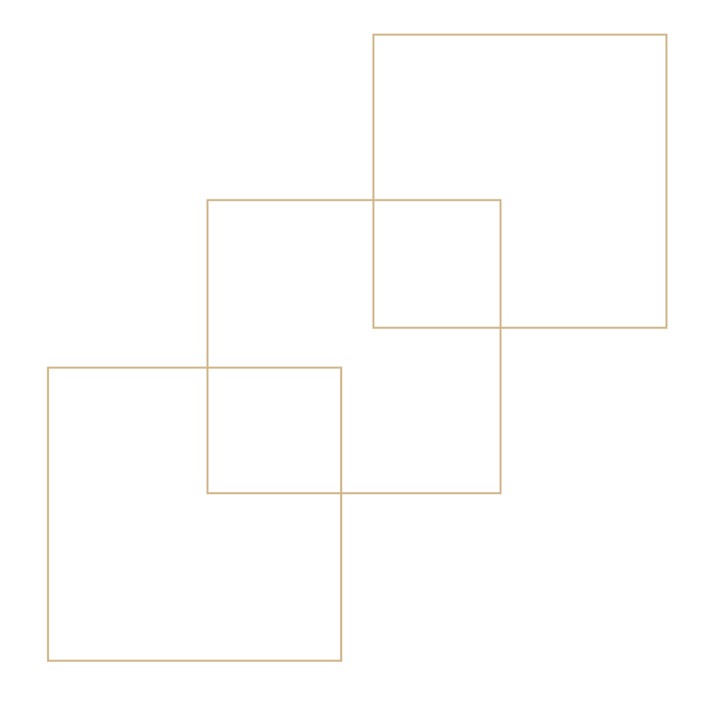 Line graphic of interlocking gold squares.