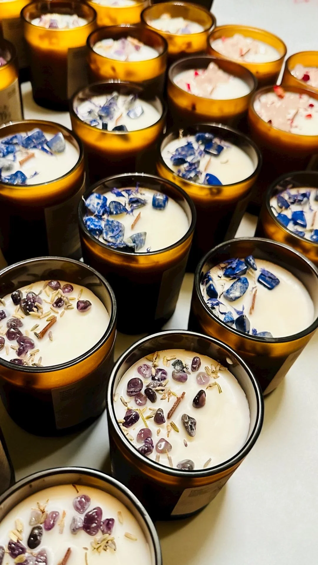 Amber Glass Organic Soy Wax Candle with Bamboo Lid