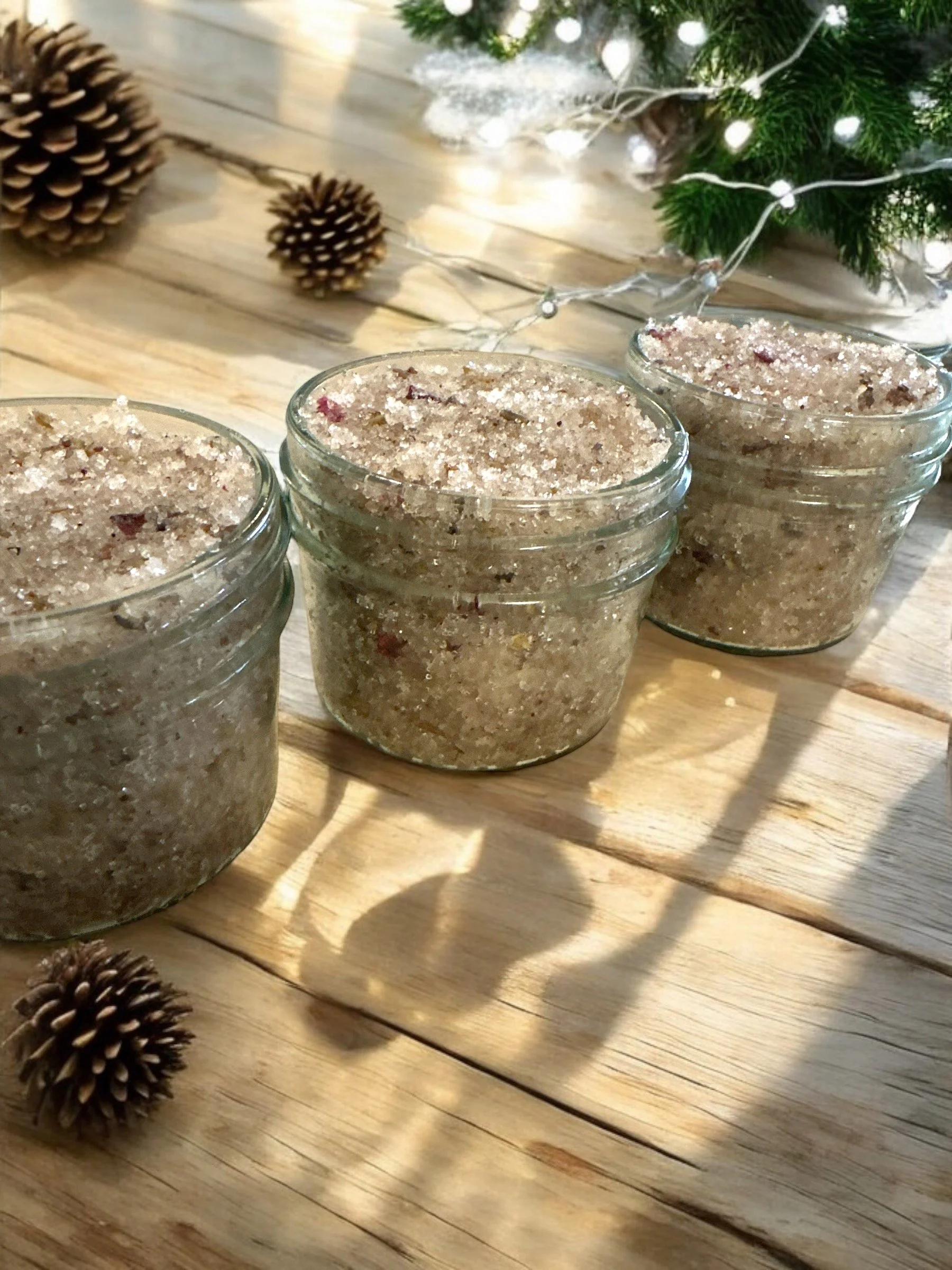 sugar scrub 3 with pine cones.JPG