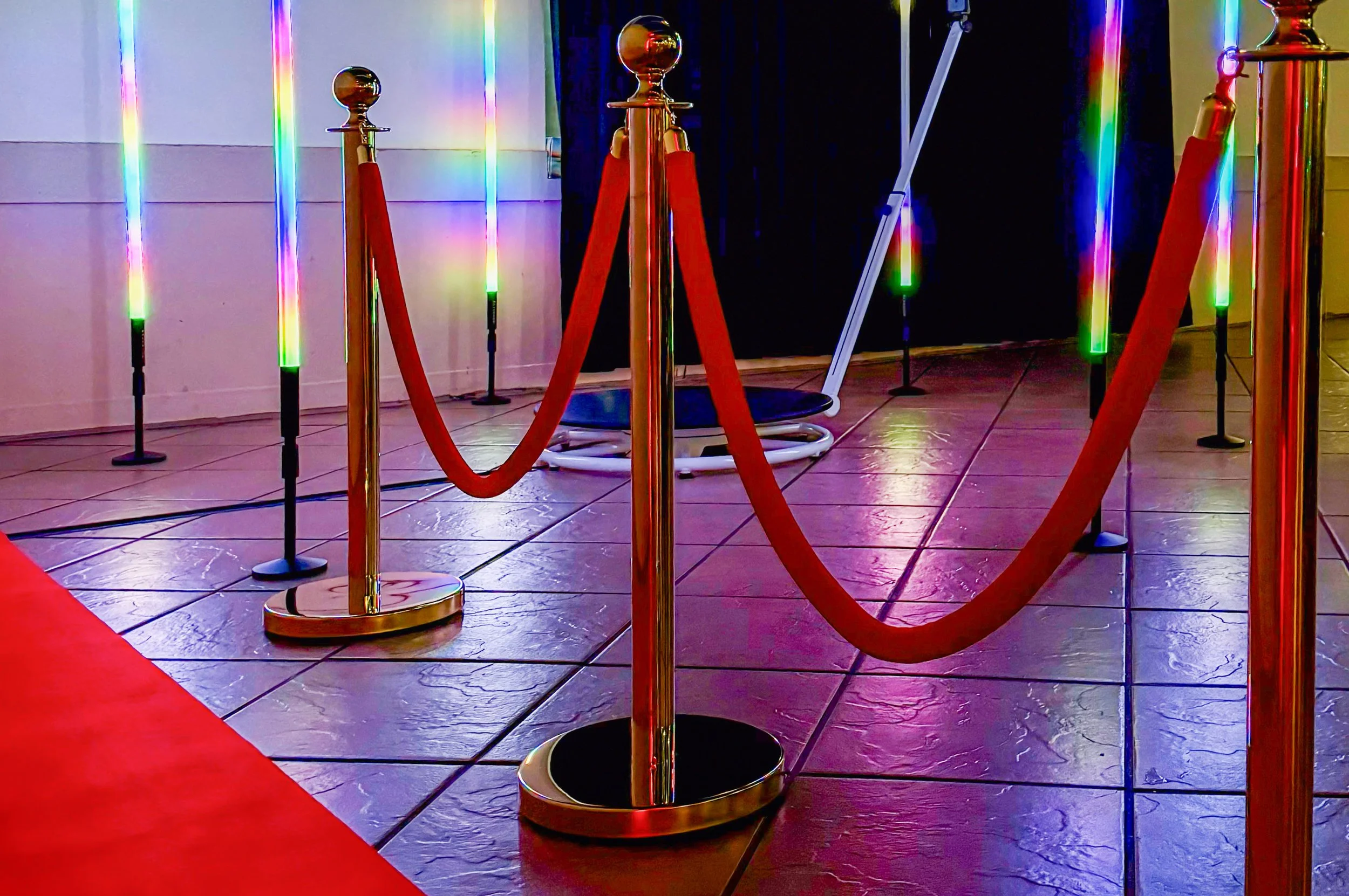 red carpet walk gold stanchions VIP