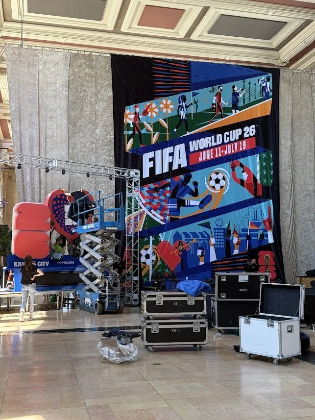 press conference setup