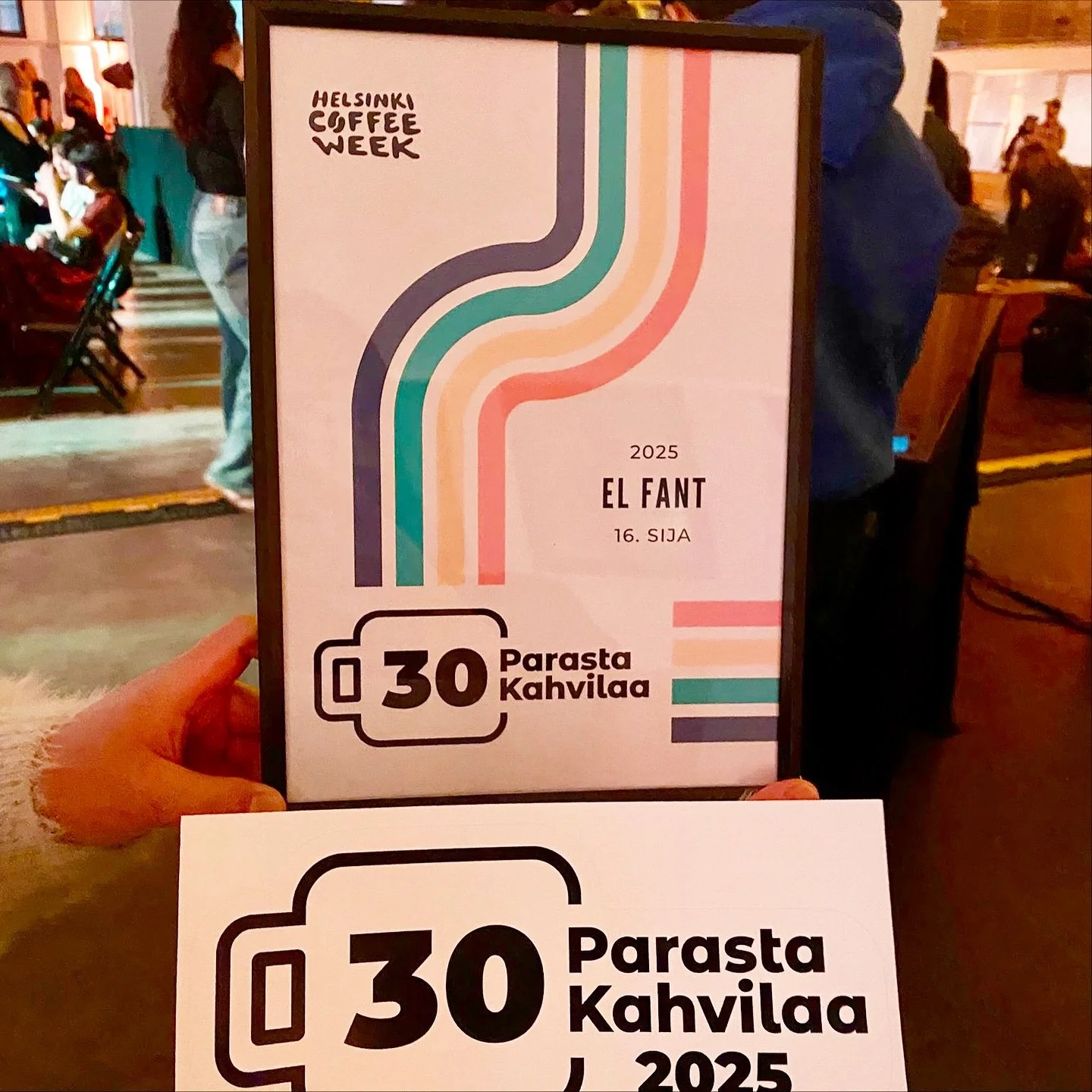 Last week at El Fant ☕️
We’re deeply grateful to be ranked No.16 among the 30 Best Cafés in Finland 2025 — thank you to everyone who’s been part of our journey and keeps supporting what we do. 🫶🫶🫶@helsinkicoffeeweek 
Duri