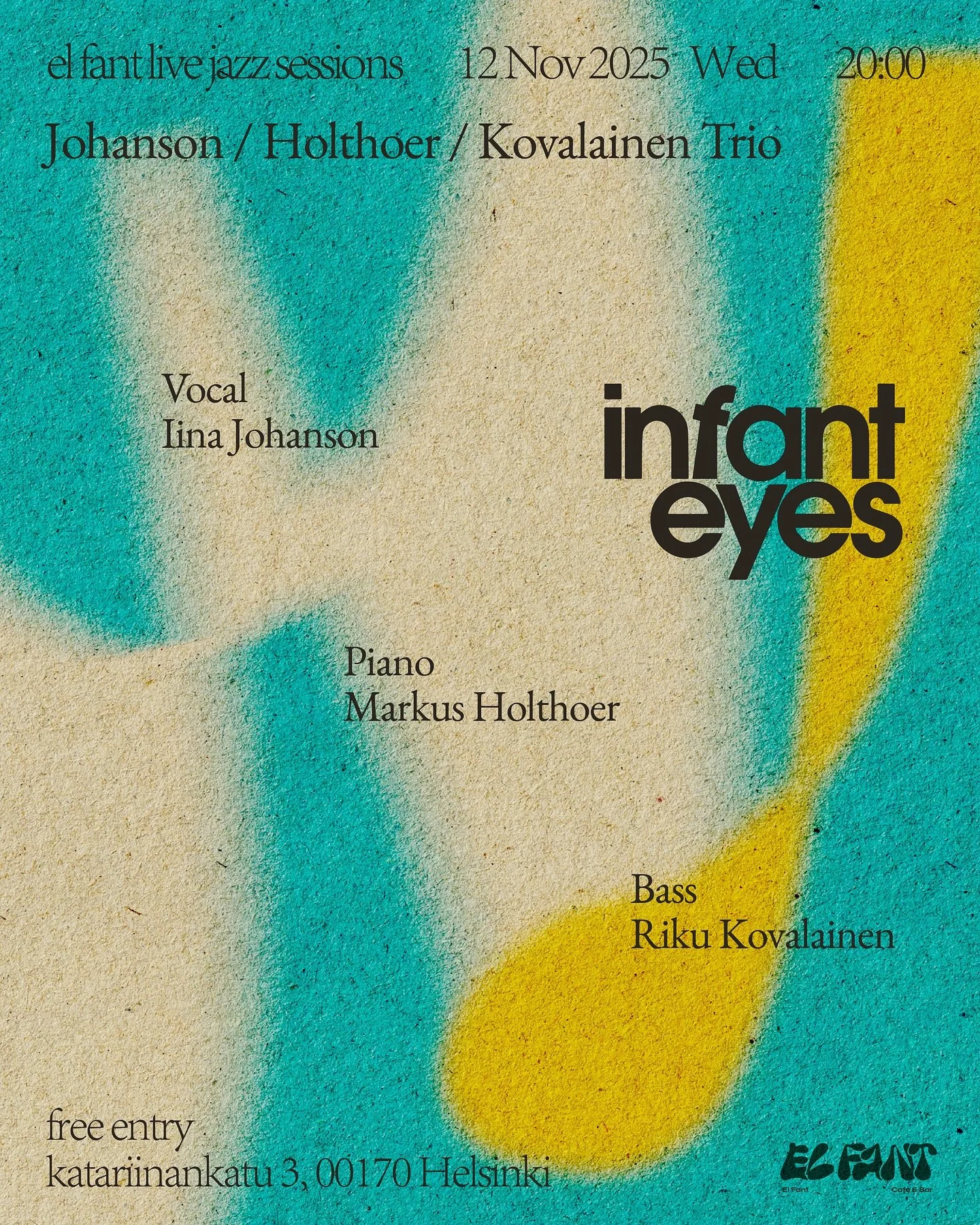 Infant Eyes Jazz Series: Johanson / Holthoer / Kovalainen - free entry Wednesday , November 12 at El Fant
Jazz vocalist Iina Johanson has studied in some of the leading jazz schools in the Nordics and is now completing her master&rsquo;s degree at th