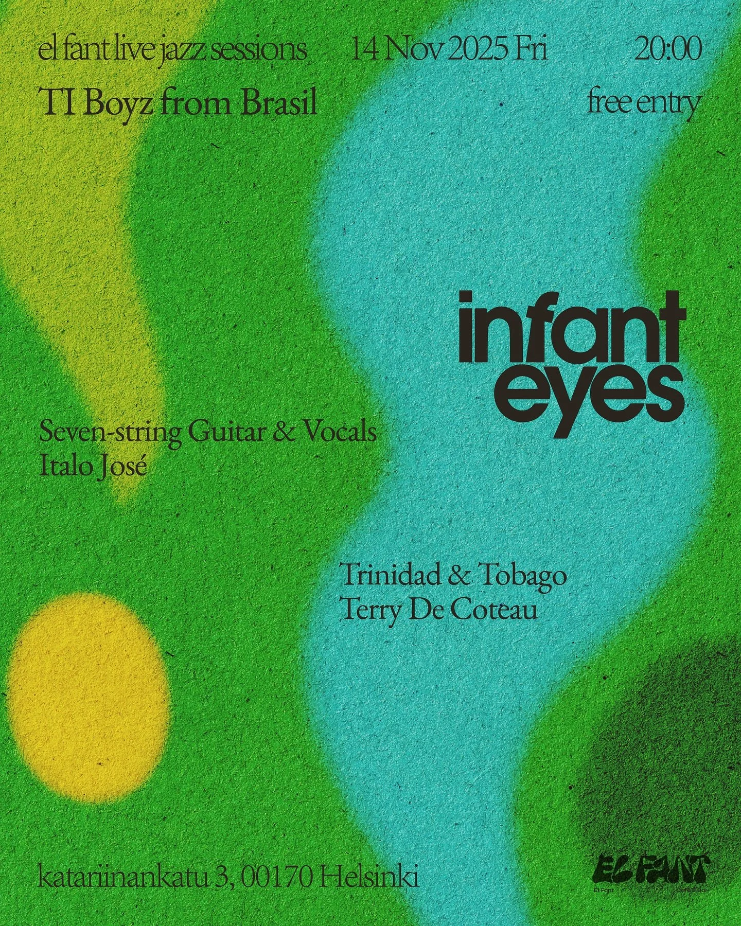Infant Eyes Jazz Series: TI Boyz from Brasil Friday 20:00, November 14 at El Fant
El Fant welcomes TI Boyz from Brasil &mdash; a European-based jazz group known for their distinctive blend of Bossa Nova, Samba, Calypso and modern Jazz. The duo, Italo