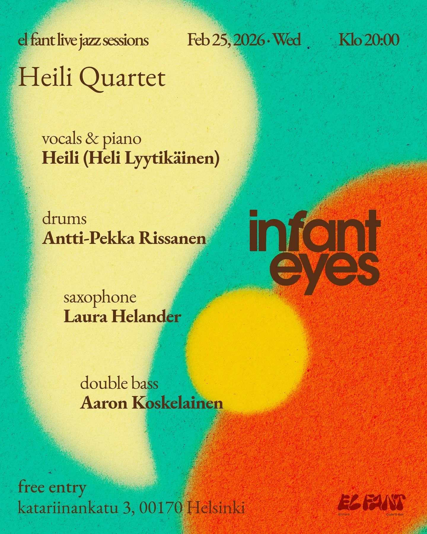 Heili &mdash; Live at El Fant
📍 El Fant 📅 Wednesday, February 25 🕗 20:00 🎶 Free entry
Helsinki-based indie artist Heili performs with her quartet in an intimate live setting at El Fant.
Heili&rsquo;s strongly narrative music draws influences from