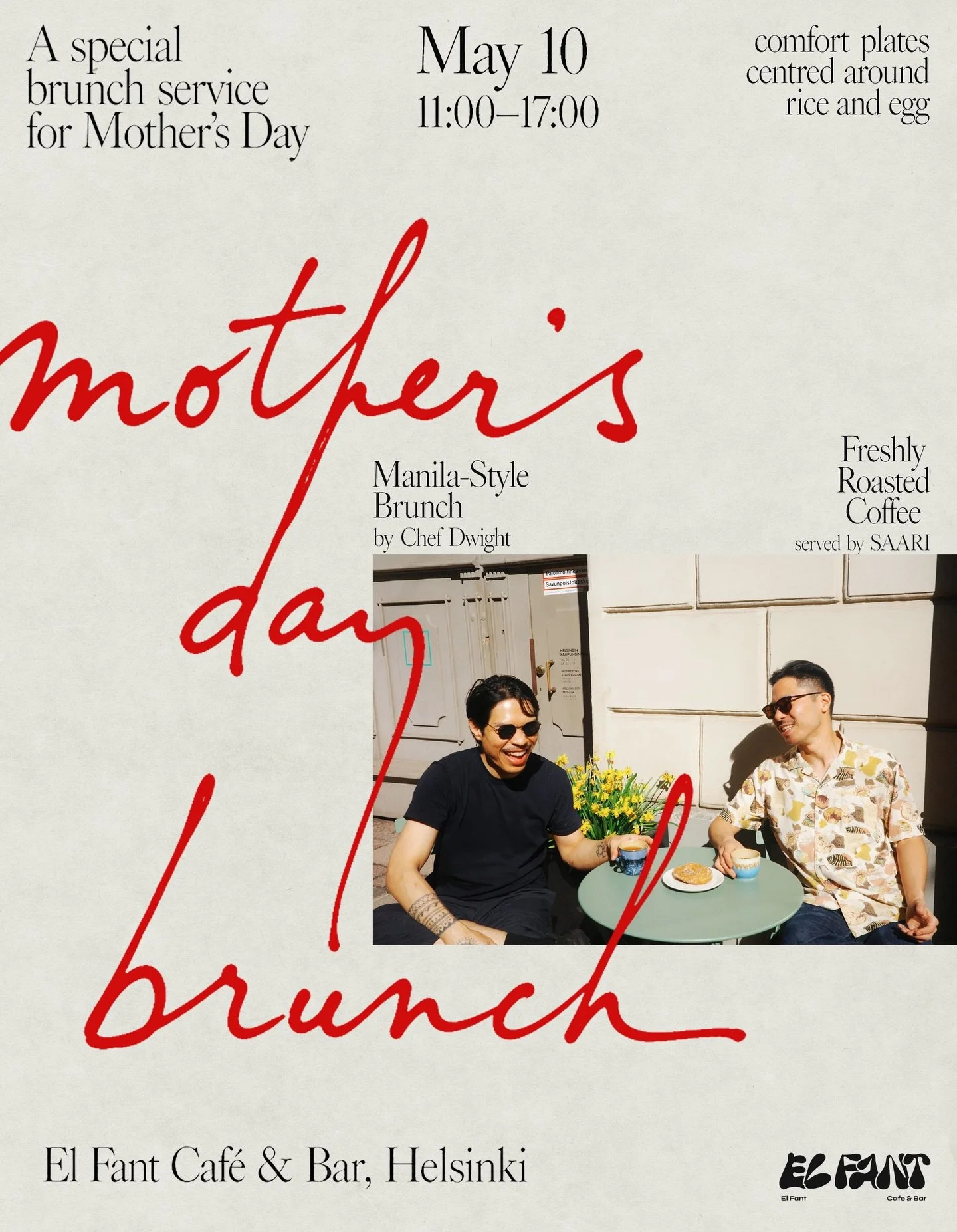 💐Mother&rsquo;s Day Brunch at El Fant
On May 10, we&rsquo;re hosting a special Mother&rsquo;s Day brunch with freshly roasted coffee served by @saariinowa , and a Manila-style brunch by @dumale_d .

Expect comfort plates centred around rice and egg,