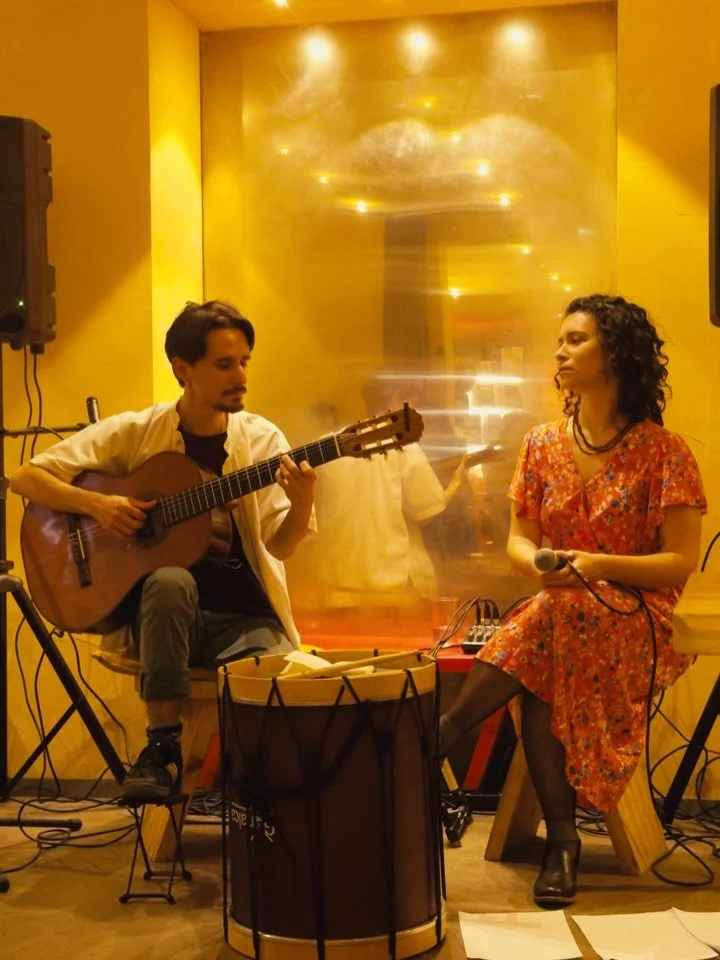 Thank you @koiroduo for bringing such a beautiful evening to our space.
With guitar, voice, clarinet, percussion, poetry and unexpected moments shared with friends, @manurosalesmusico and @stephanie.kobori created a quiet yet richly textured dialogue