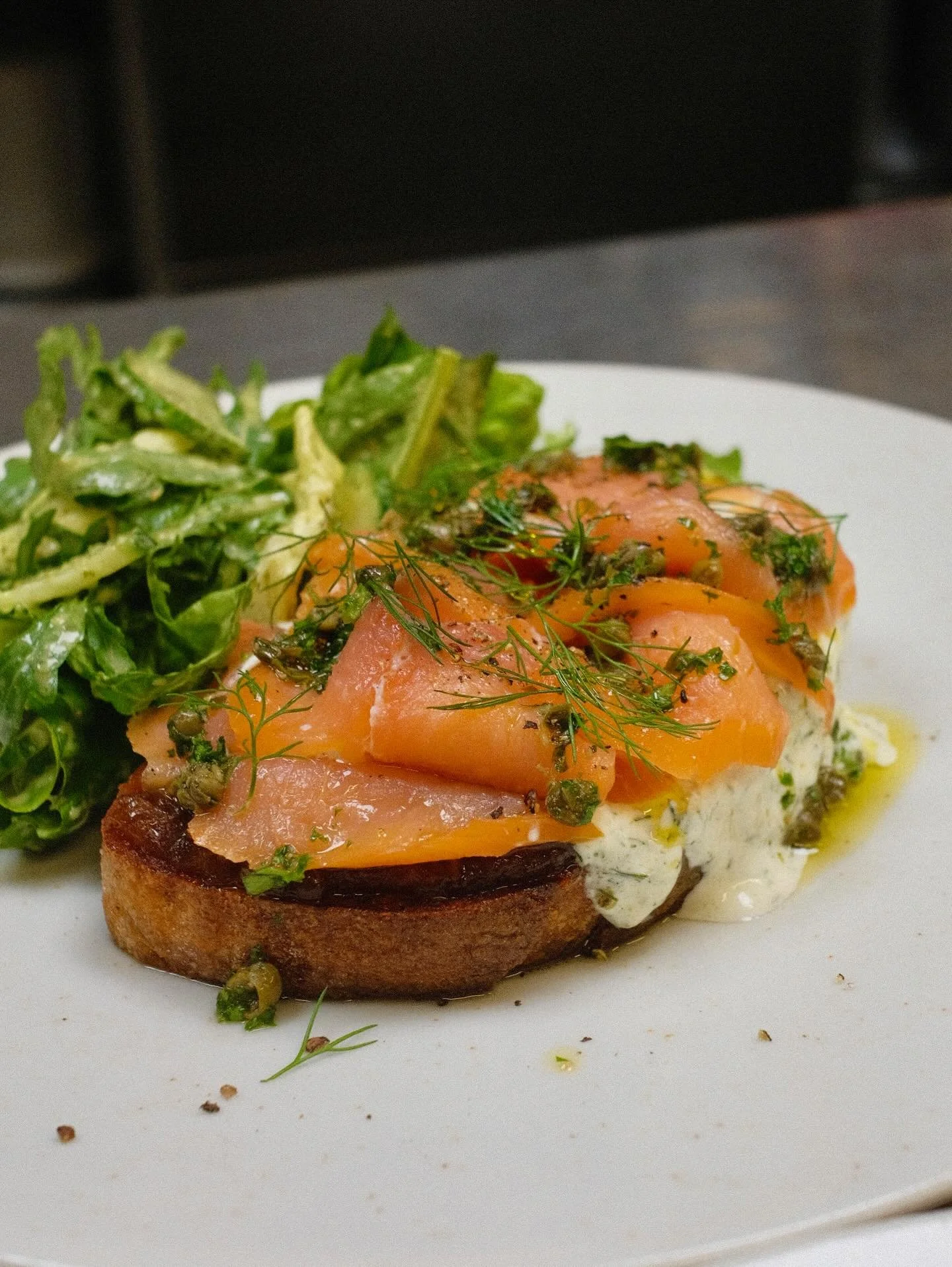 Our lunch menu has a few small updates, with the same easy structure: pasta, sourdough toasts, and our El Fant Green Goddess salad.

The salad is now more flexible &mdash; choose your base with potatoes, French beans, green peas, cucumber, assorted g