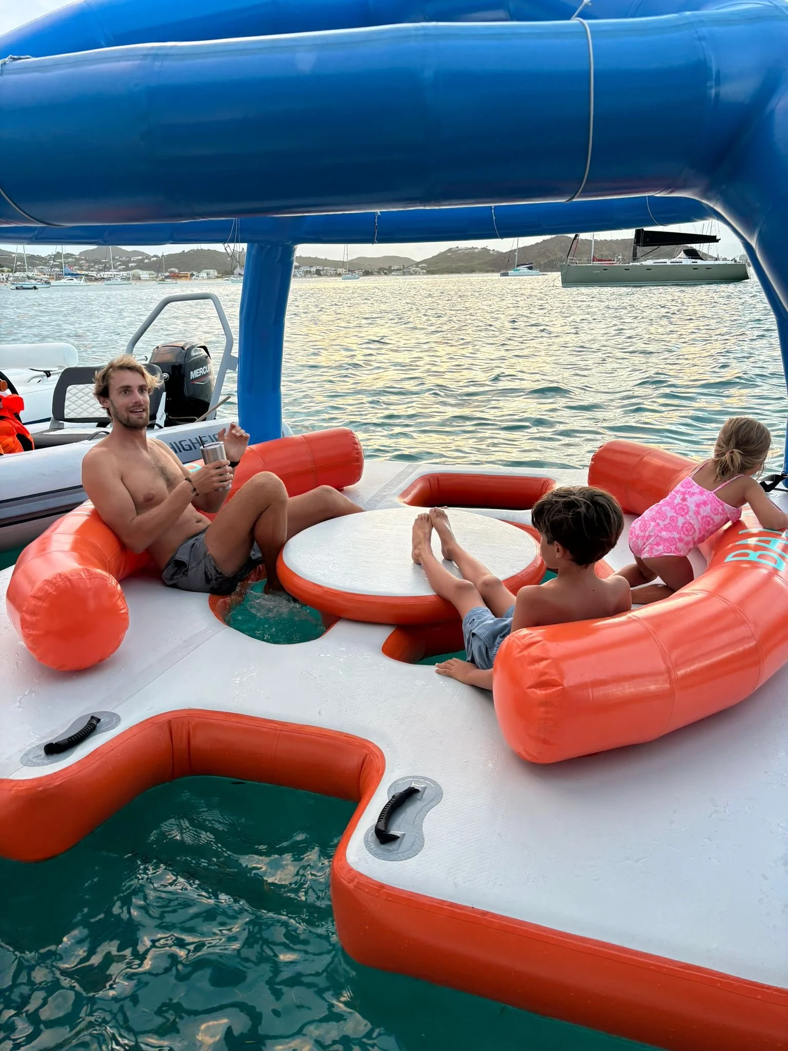 We were pleasantly surprised to find a floating bar,Balaou, at our anchorage in Grand Case!