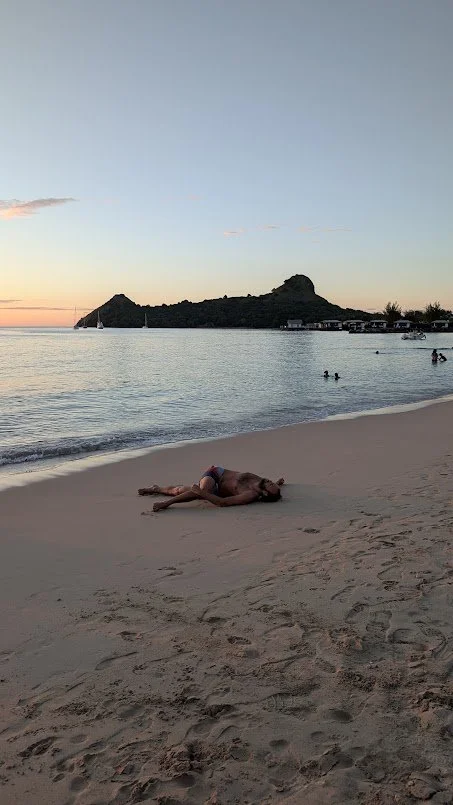 Stefan has his first stretch on land!