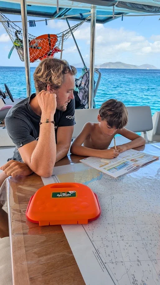 Always finding time for school before exploring!