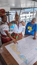 The St Lucia tourism team had arrived in Las Palmas to see us off and were impressed by what we were about to do!