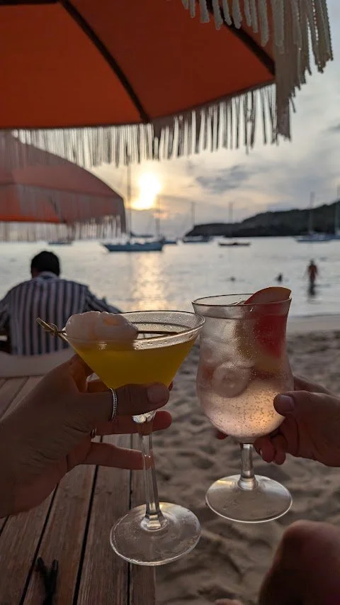Sunset vibes at Loose Cannon waiting for our lovely friend Meg to land!