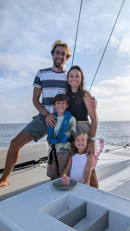We celebrated Maddie's birthday at sunset on the upper deck - not knowing this wouldbe one of the last calm nights we would have!