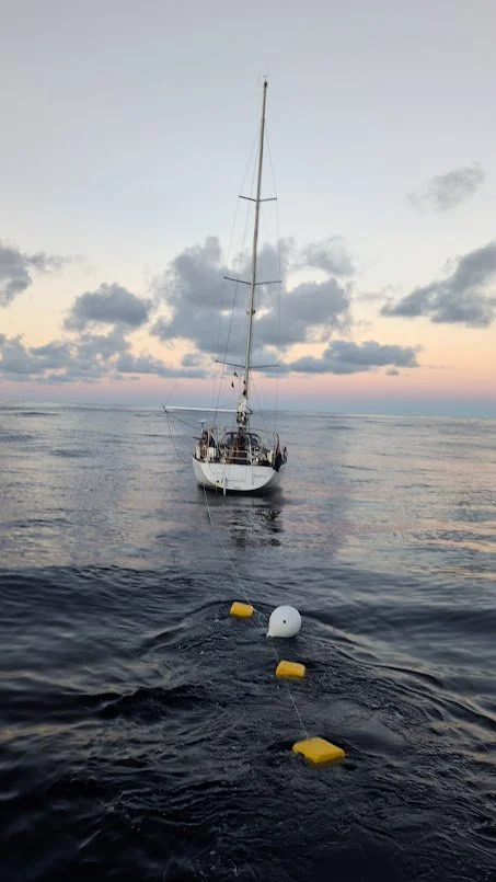 On our last day at sea, we transferred some spare fuel to our fellow fleet members as we were all in a wind hole for the last days!