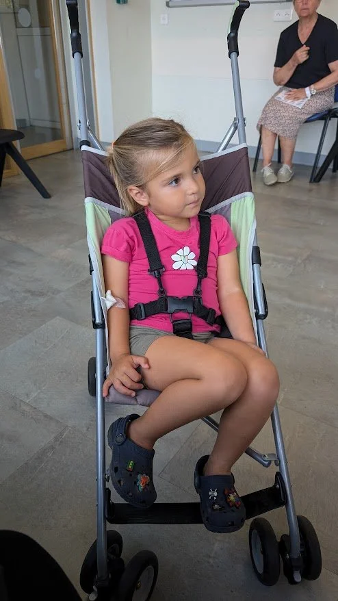 A second ER visit, but this time, Maddie complained of leg pain and couldn't walk. It seemed to be inflammatory related to a virus likely but went away after a week!