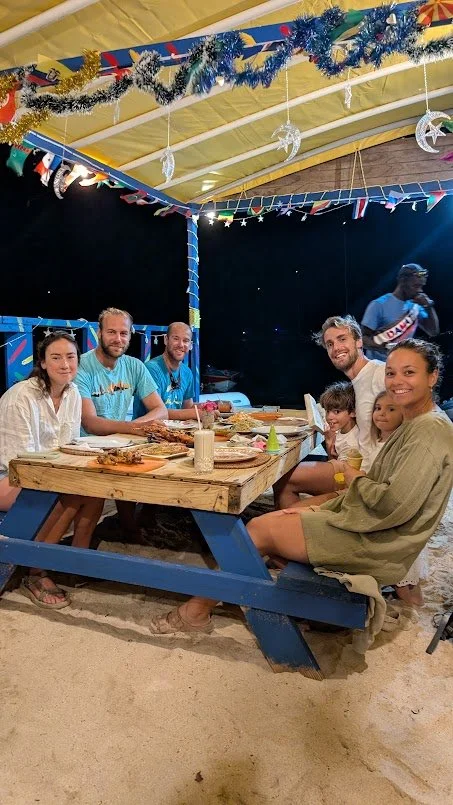 We had a delicious beach BBQ dinner as we had long awaited for a Caribbean meal!