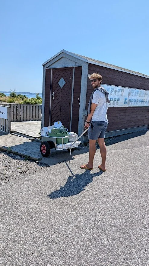 Egå marina was well equipped with free trolleys for us to use - trust me, the trips to and from the car add up so these were a time saver!
