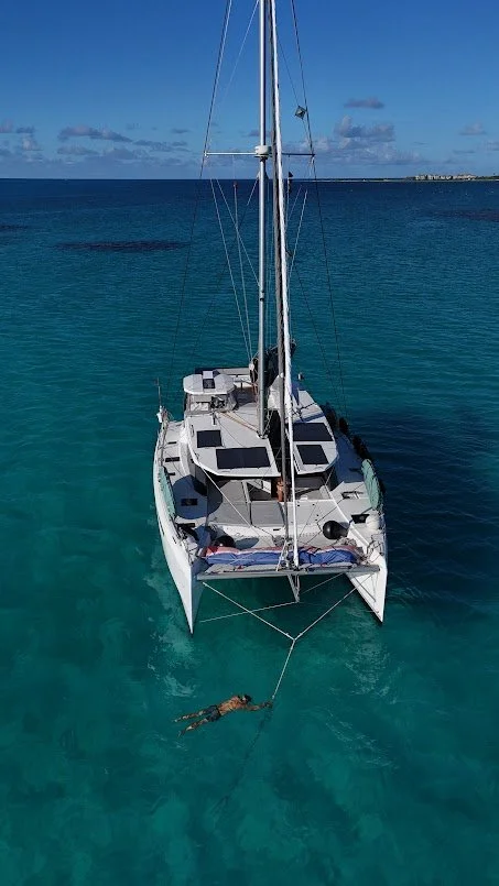 An awesome location for an anchor check - clear waters always make it easy!