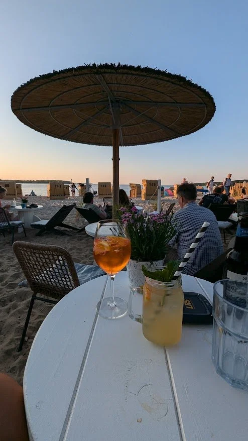 We anchored in Heikendorf the night before our schedule Kiel canal passage and it was sucha lovely stop - cute restaurants, beach and playground. We had our first Flammkuchen, which we learned is NOT pizza ;)