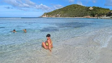 It's actually on the other side of Scrub Island and you have the hotel pool, beach and amazing pina coladas!