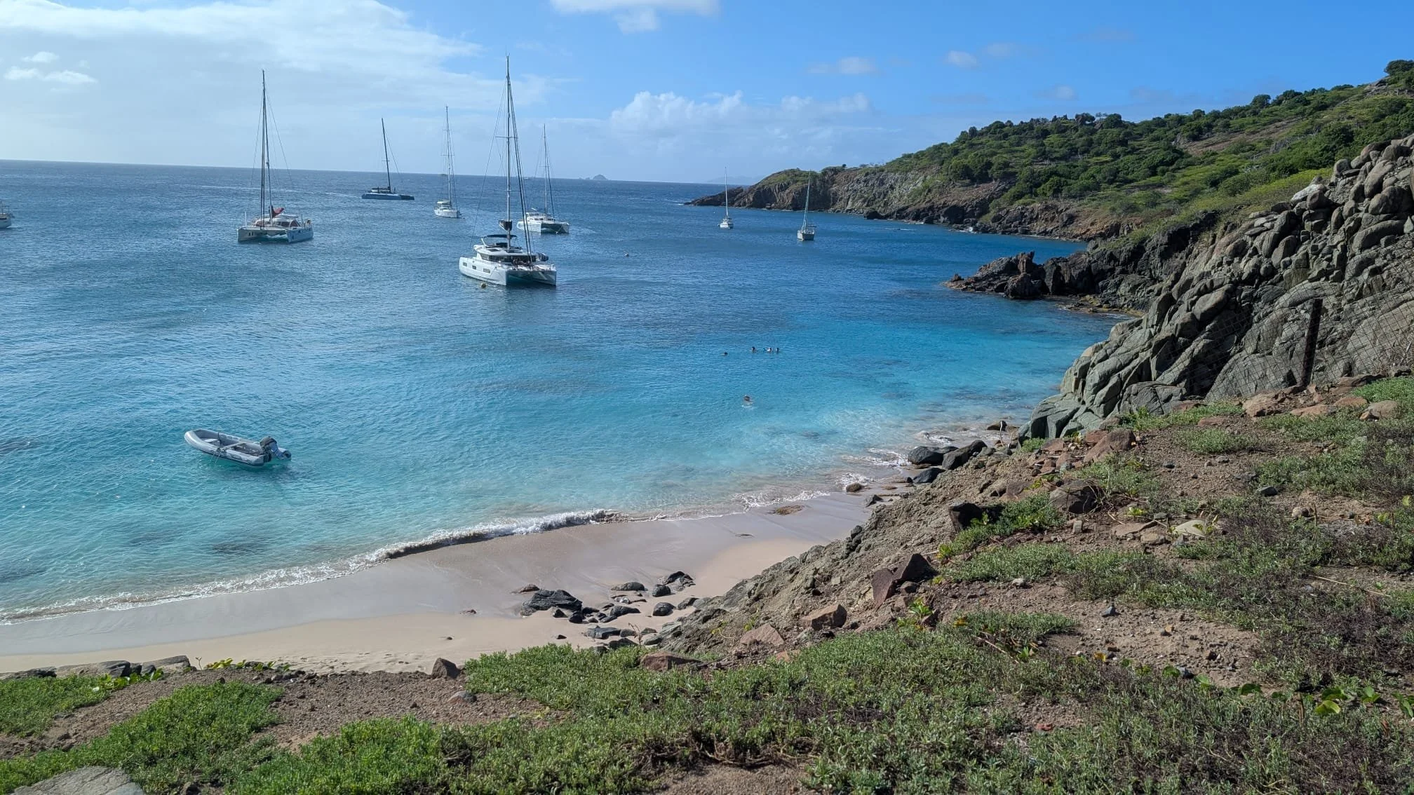 Our first stop in St Barth after an exhausting overnight sail was quite blissful!