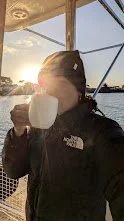 Our last morning at sea, sailing into La Trinite, for a few weeks of work at marinas!