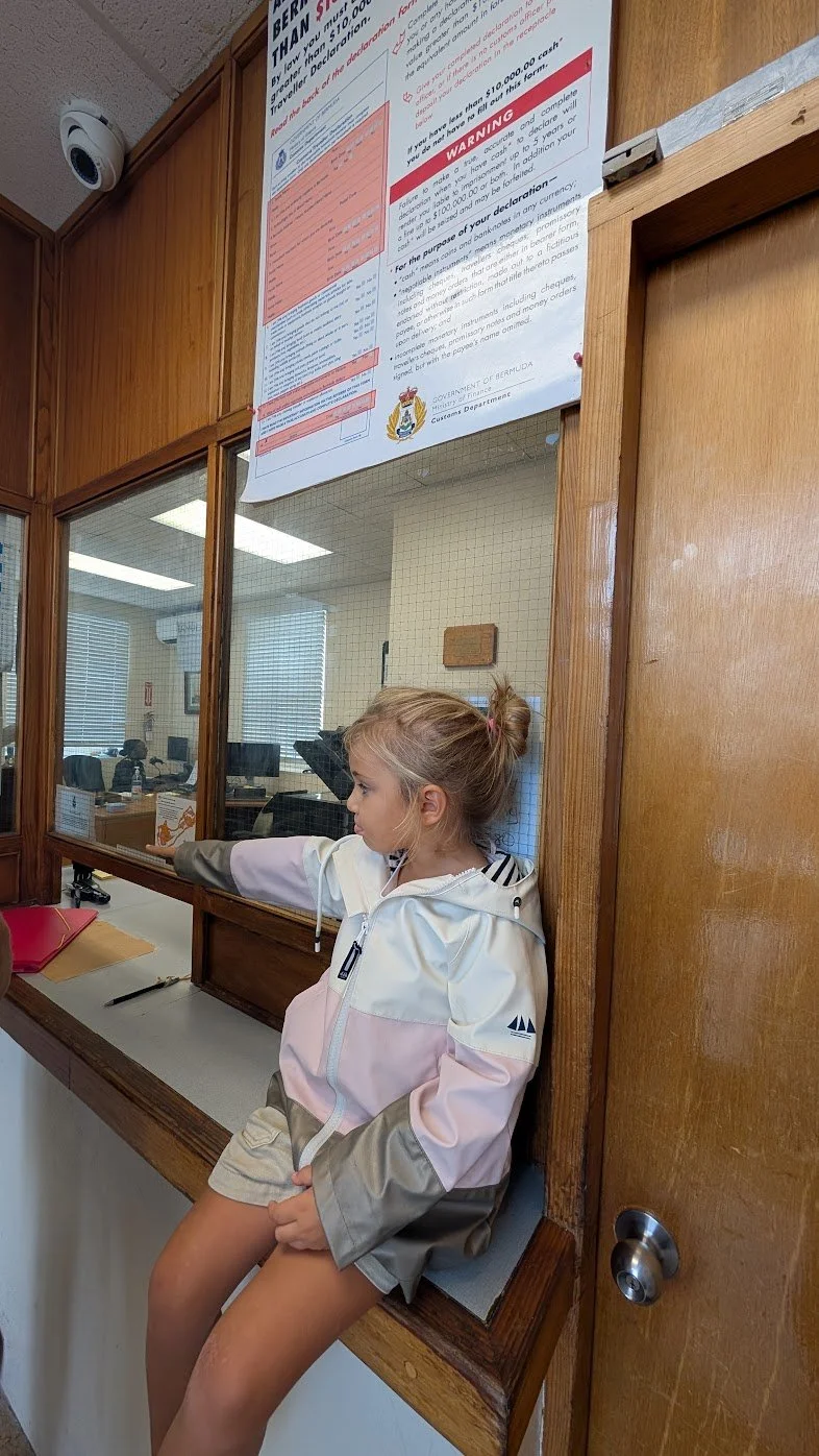 Bermuda was one of the few countries that required all of us to check in so the kids were quite excited!