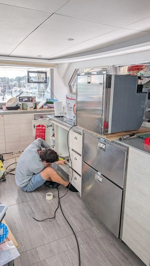 We also got the gas oven removed to replace it with a new freezer!