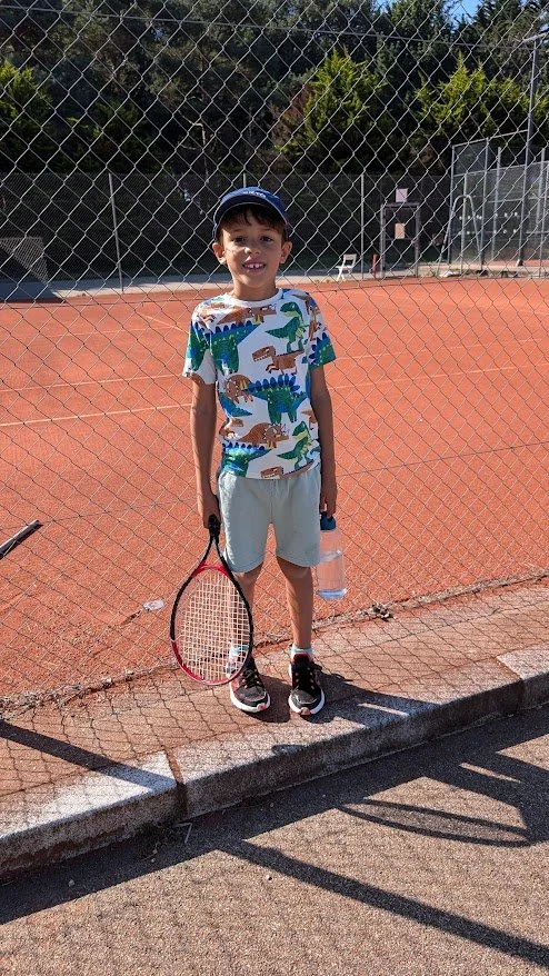 Max had a week of tennis camp as it coincided with the French school holidays.