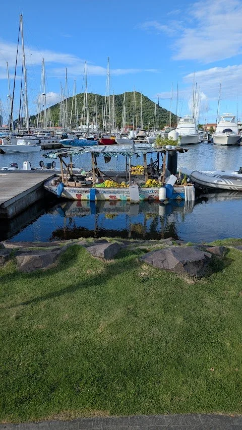 These boats are common in the south Caribbean islands and are so very handy to have - fresh fruit and veg and sometimes some Caribbean Banana Bread!