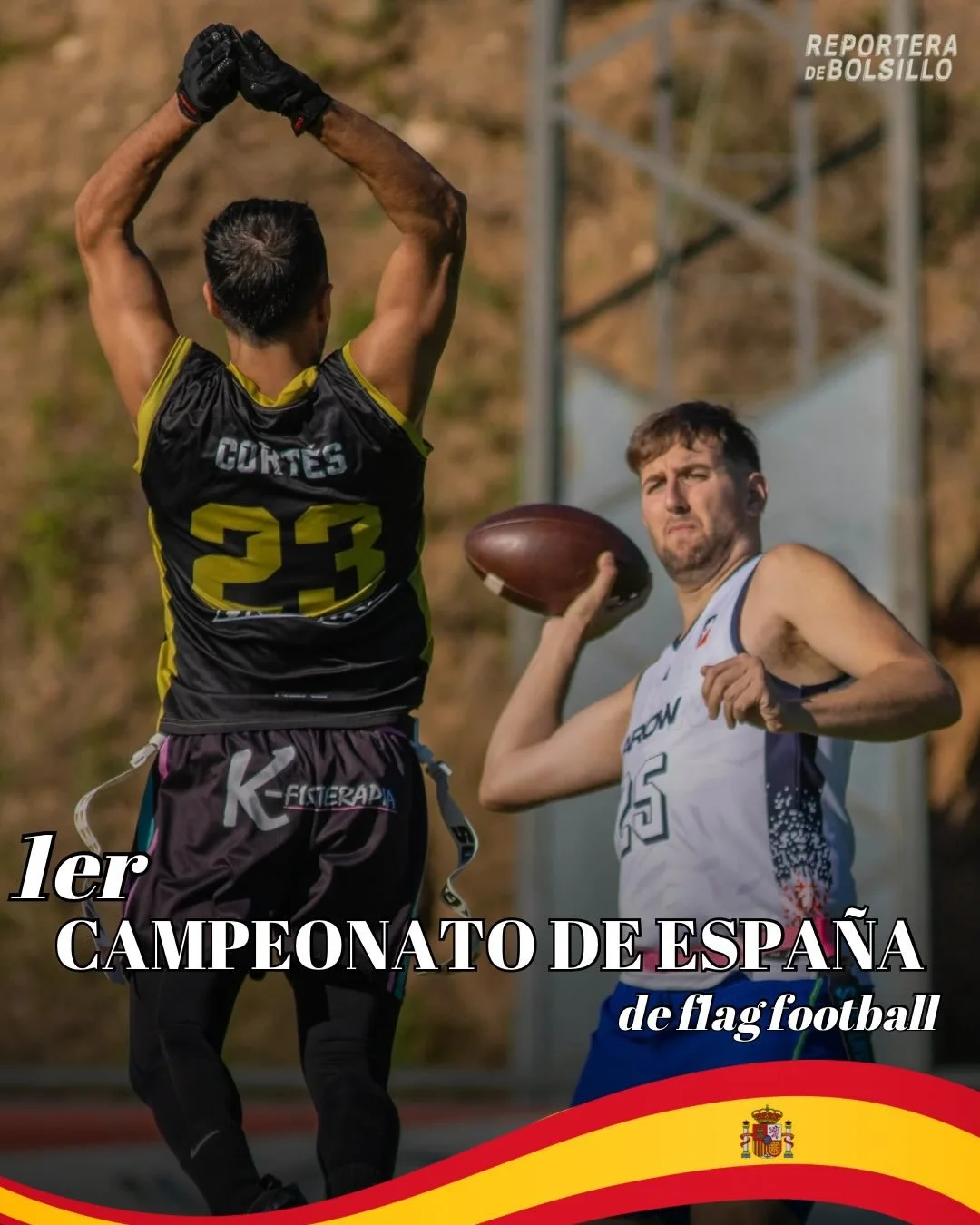 Llega el primer campeonato de Espa&ntilde;a de flag football y Catalu&ntilde;a ser&aacute; la sede para este momento &eacute;pico de las grandes jugadas y las banderas.🇪🇸😮&zwj;💨

Aqu&iacute; puedes encontrar toda la informaci&oacute;n y el calend