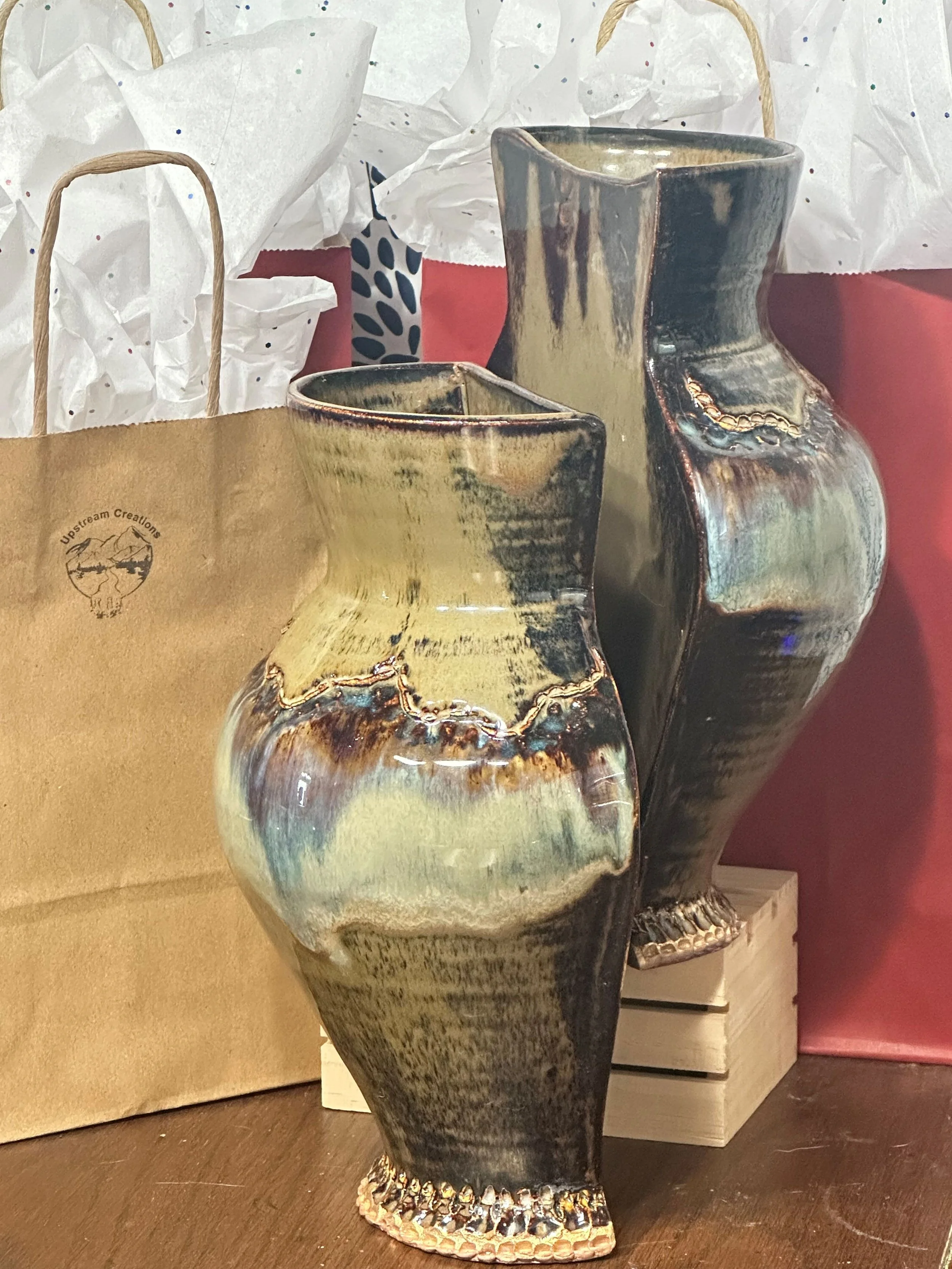 Ornated Bookend Vases