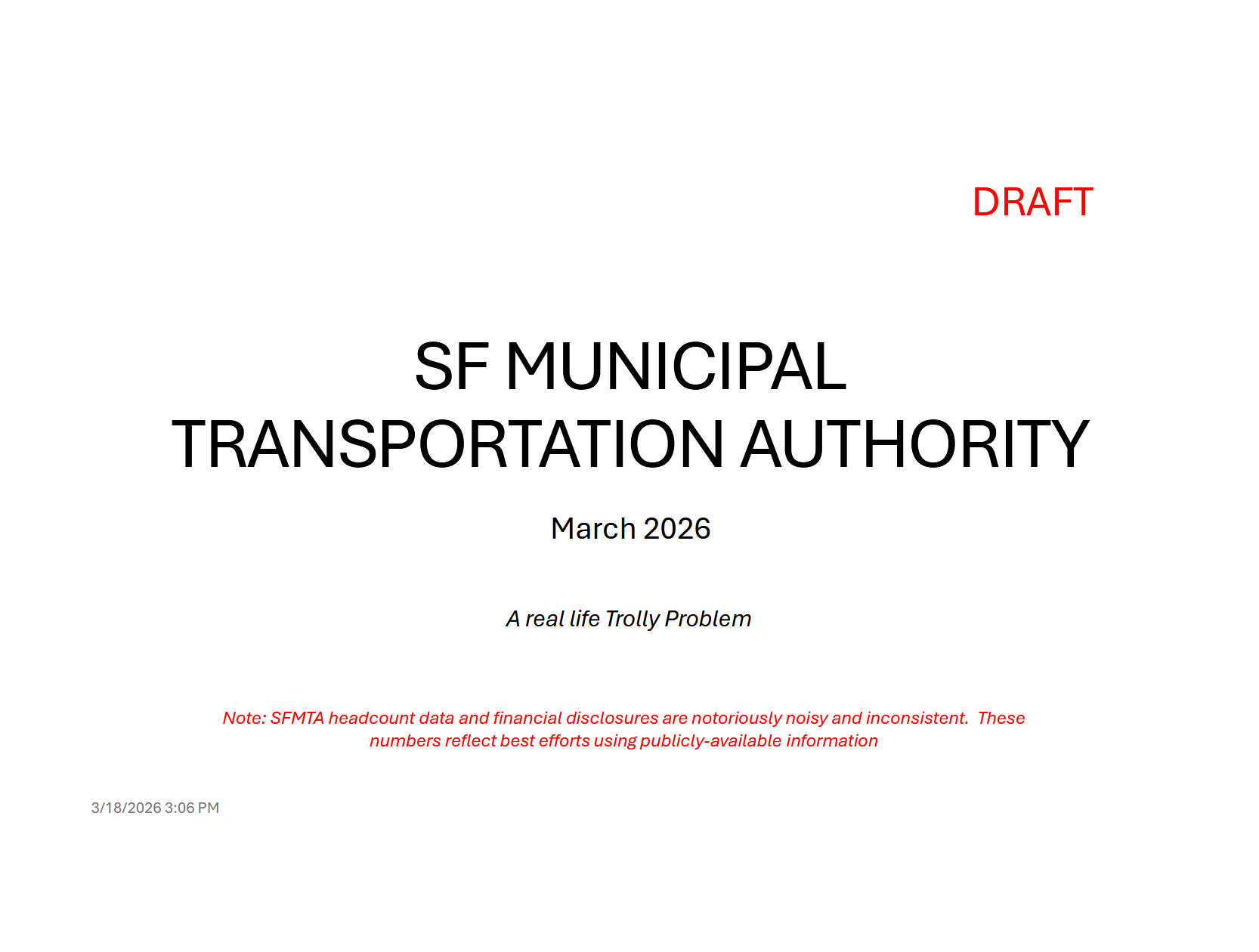SFMTA Budget - 3/18