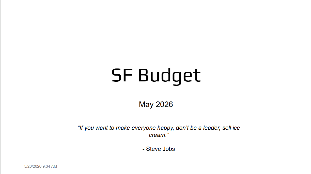 SF Budget - 5/20
