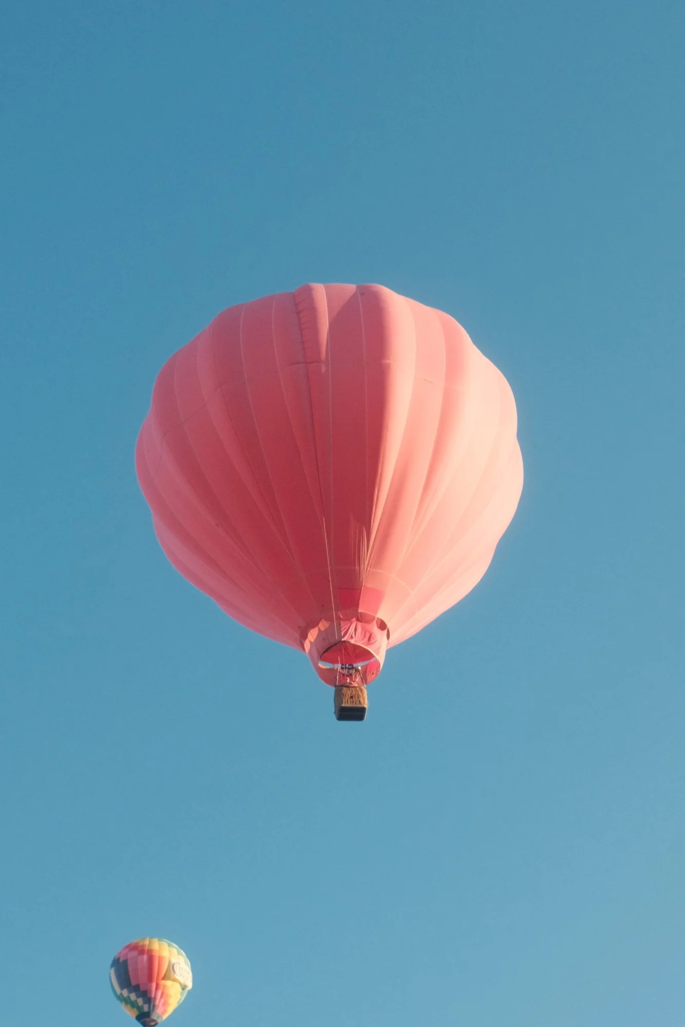 Close-up of a single pink hot air balloon
