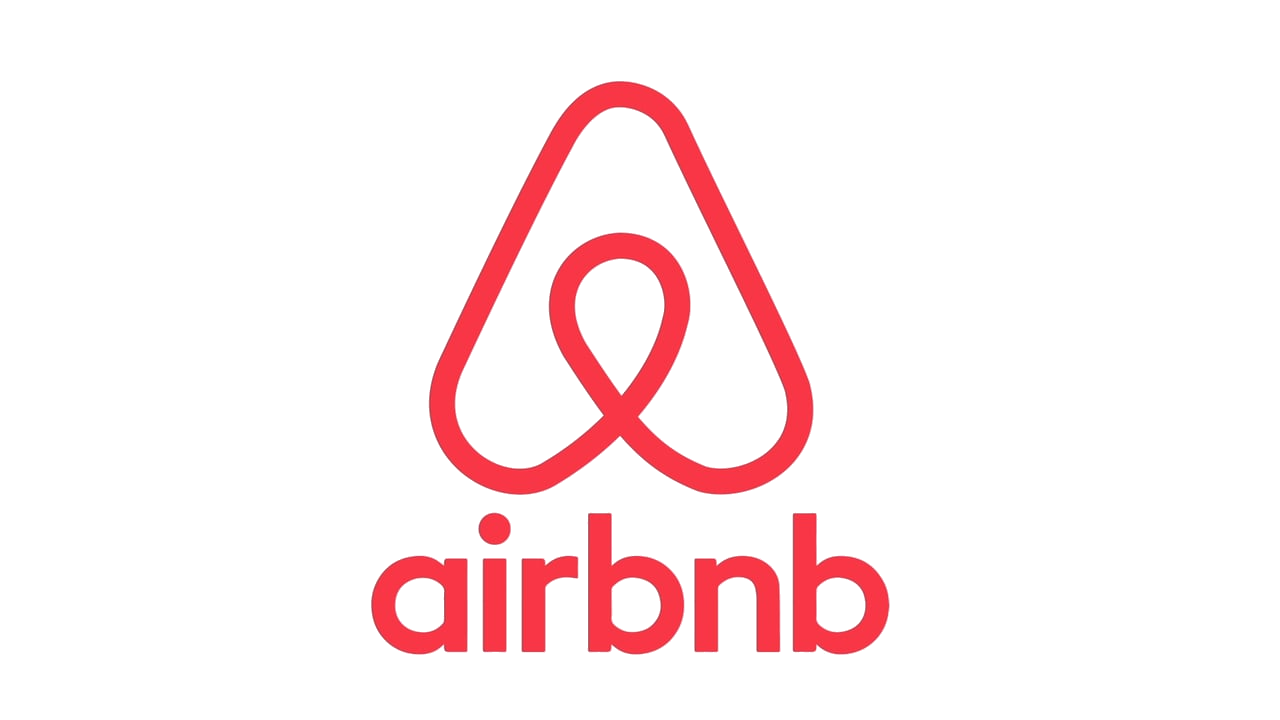 Airbnb logo in red with a stylized outline of a location pin and the word 'airbnb' underneath.
