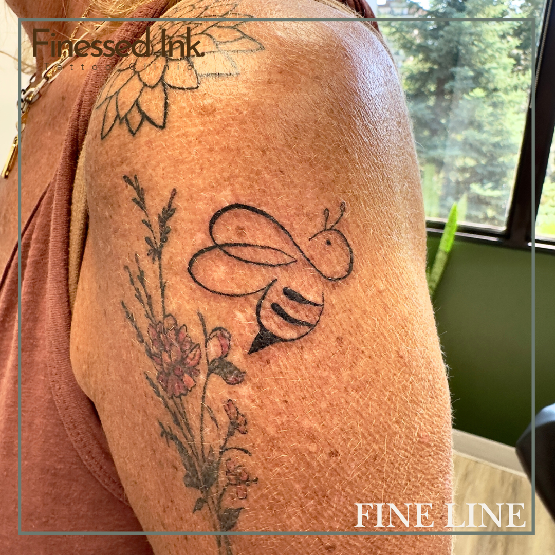 Fine line tattoo bee.png