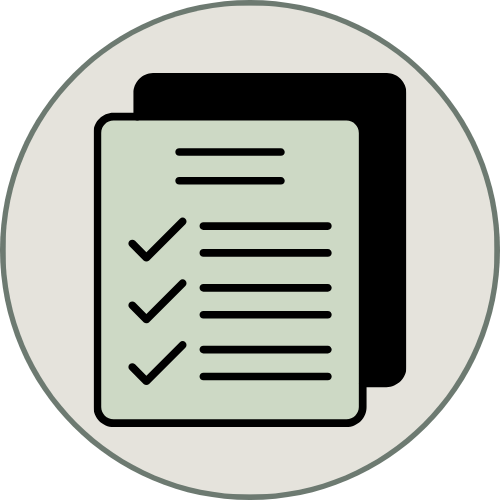 Icon of a clipboard with a checklist on a smartphone screen.