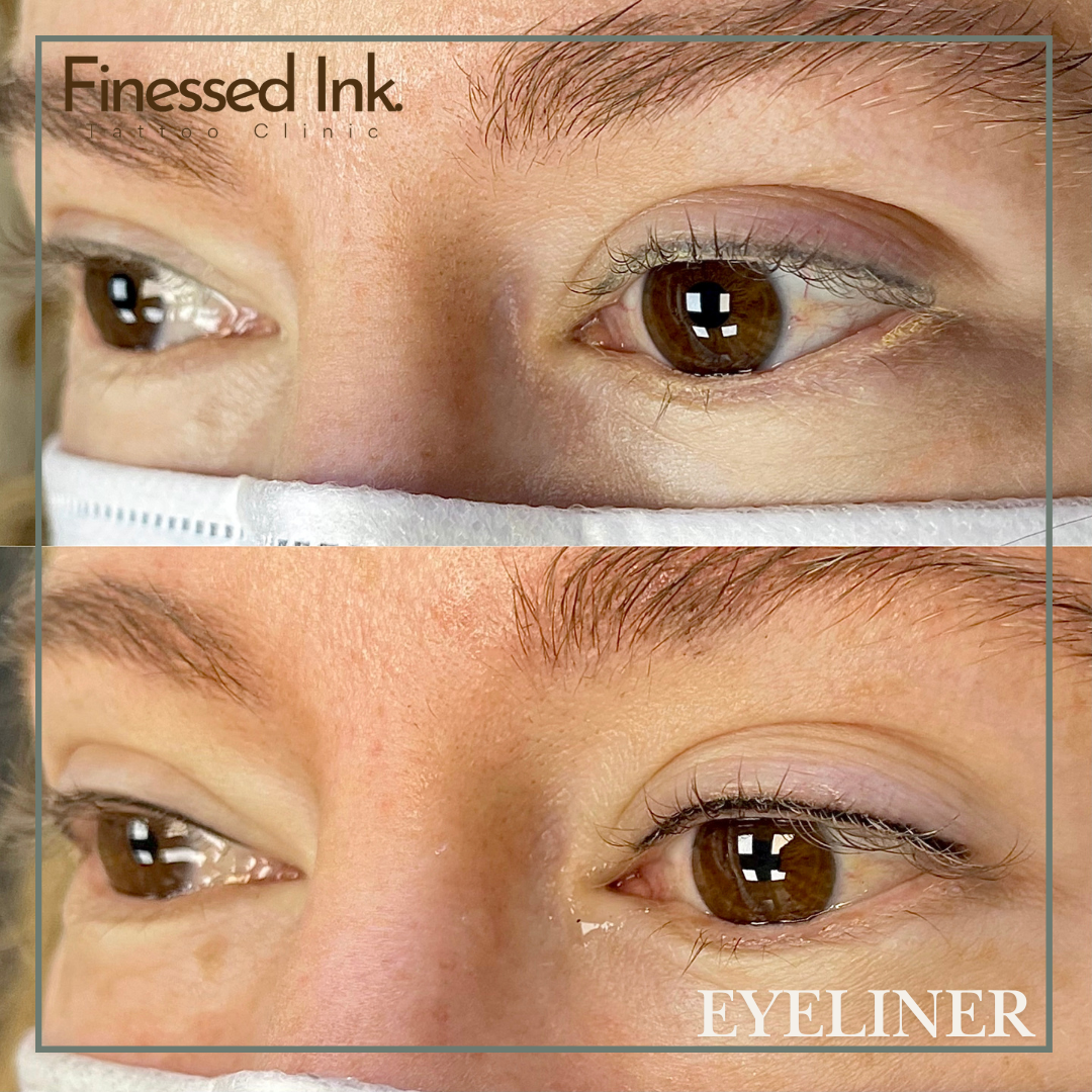 A natural looking lash line enhancement with eyeliner tattoos