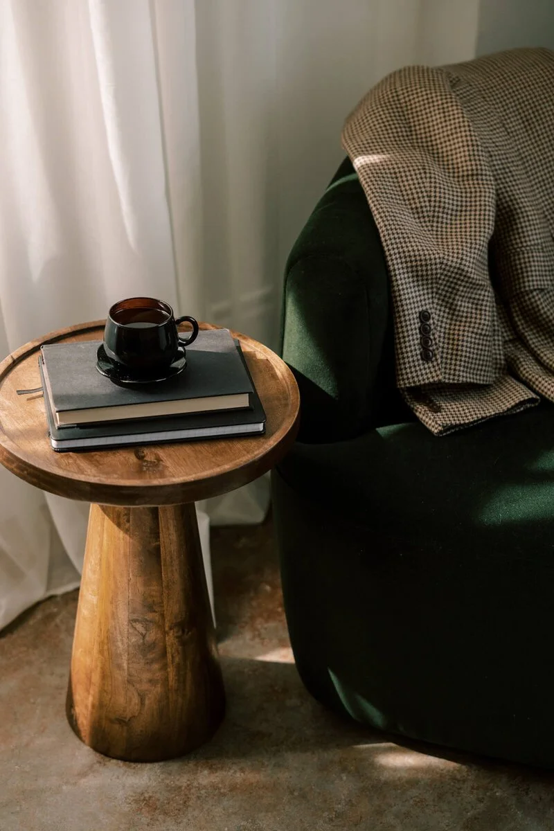 Books and coffee in the office