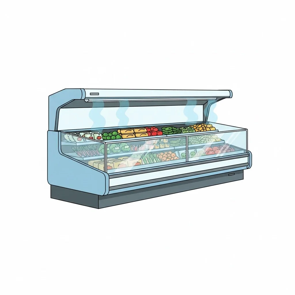 Refrigerated Island Display Repair service by Cyclone HVACRWD Company