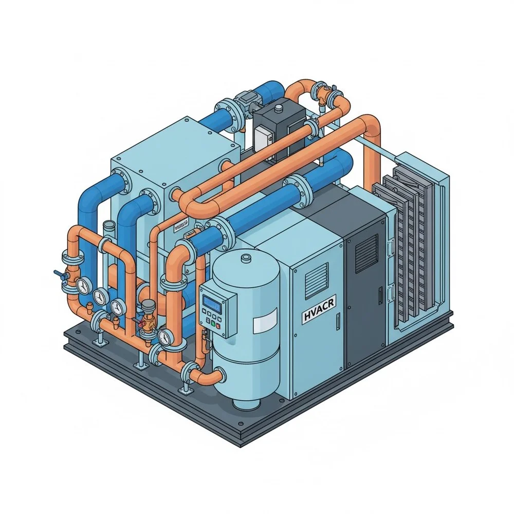 Commercial and industrial cooling equipment serviced by Cyclone HVACRWD Company