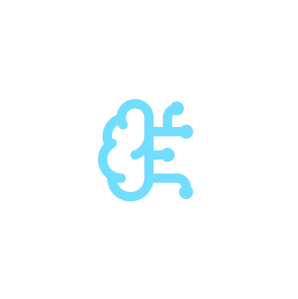 Icon of a brain with a circuit pattern, representing artificial intelligence or neural networks.
