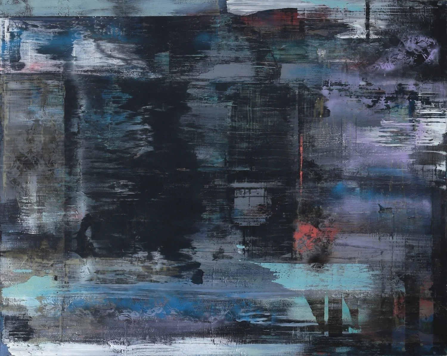 Black Window III, 2023. Técnica mixta sobre lino, 120 x 130 cm.