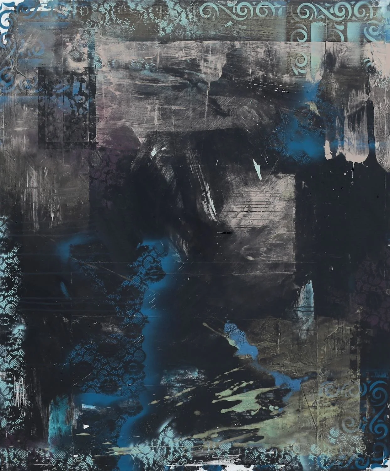 Black Window II, 2023. Técnica mixta sobre lino, 120 x 100 cm.