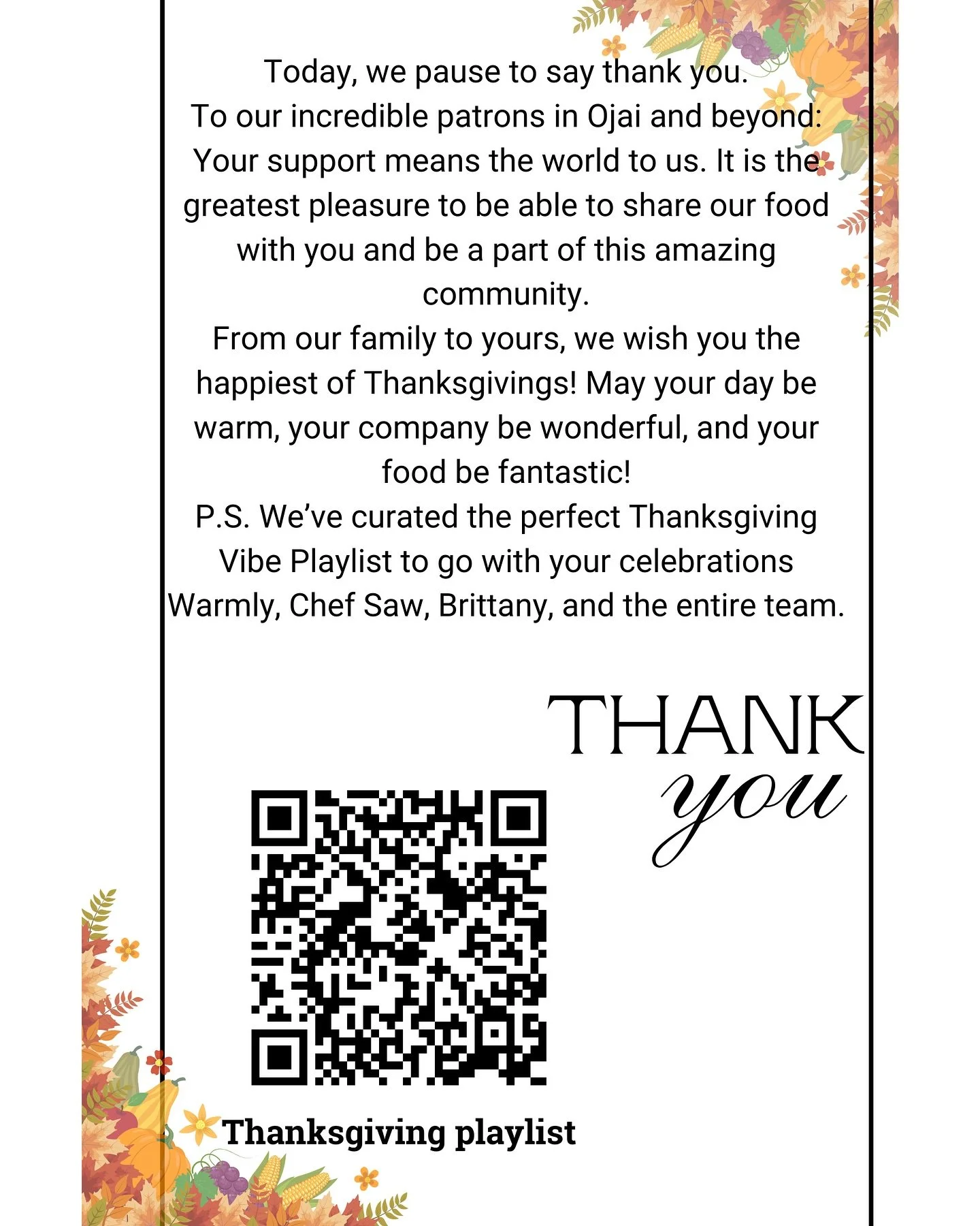 🦃 Happy Thanksgiving from Joplin&rsquo;s!🍂

As the calendar turns to this special day of gratitude, our hearts are full. We are profoundly thankful for you, our amazing community, and the incredible support you show us every day.

It is truly an ho